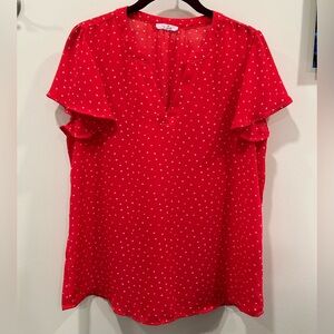 Maurices size M - Red and White Polka Dot Blouse